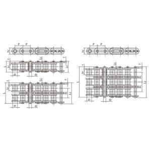 Düz yan plakalı B serisi makaralı zincir