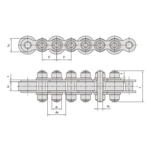 büyük makaralı konveyör zincirleri