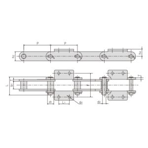 ataşmanlı konveyör zinciri