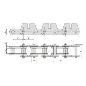 ataşmanlı konveyör zinciri