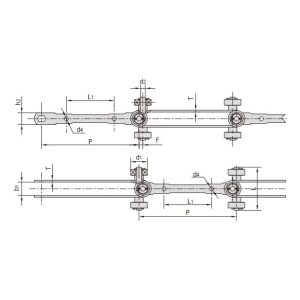 çift menteşeli konveyör zinciri