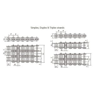 ağır hizmet serisi kamçılı tip makaralı zincir