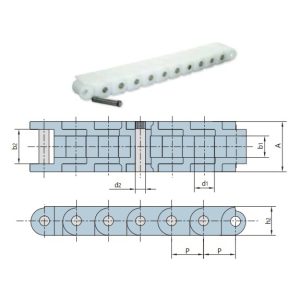 kısa adımlı plastik makaralı zincir