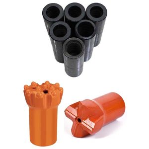 T38 dişli, merkez çukurlu geri çekme düğmeli uç